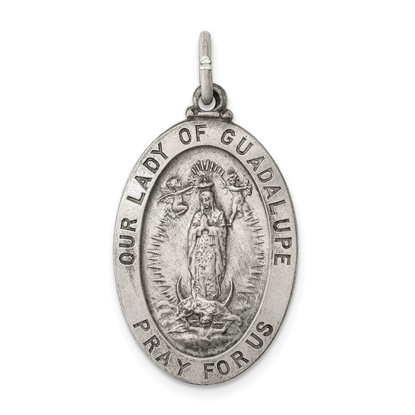 Sterling Silver Our Lady Of Guadalupe Medal Pendant QC455