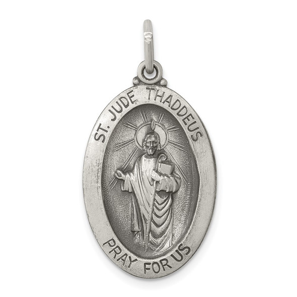 Sterling Silver Saint Jude Thaddeus Medal Pendant QC442