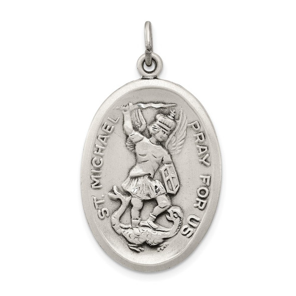 Sterling Silver Reversible St. Michael Medal Pendant