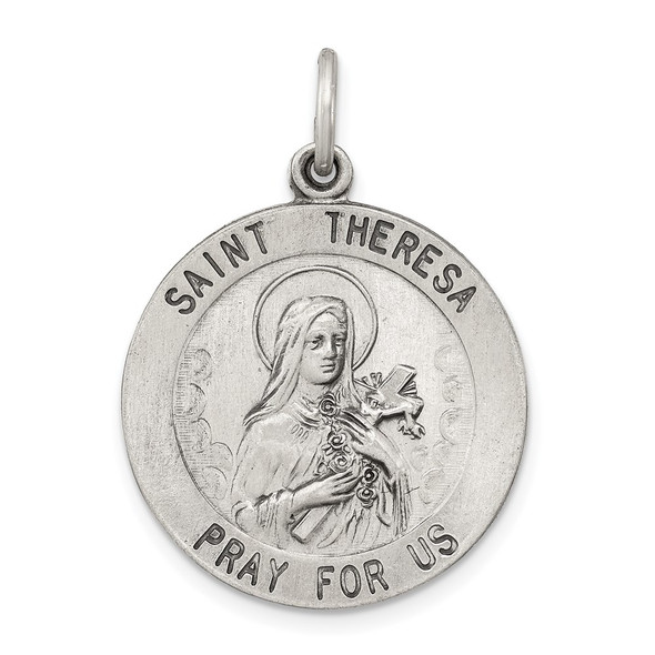 Sterling Silver St. Theresa Medal Pendant QC3622