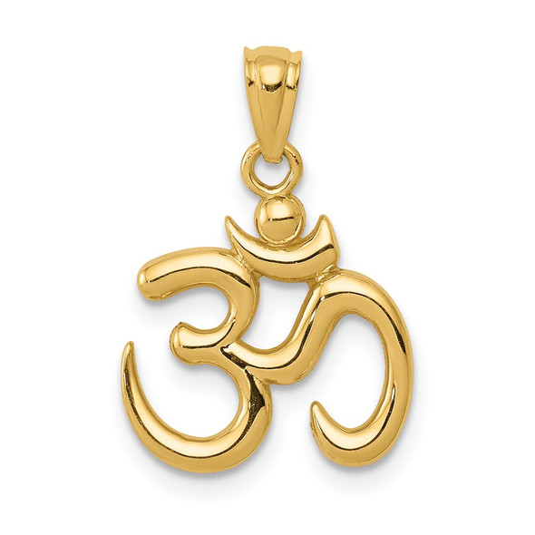 10K Yellow Gold Polished Om Symbol Pendant 10K5437