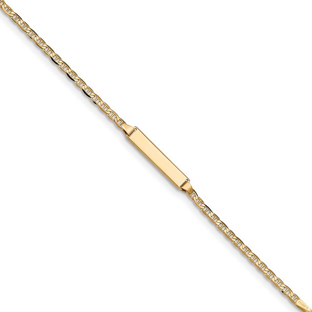 5.5" 14k Yellow Gold Flat Anchor Link ID Bracelet