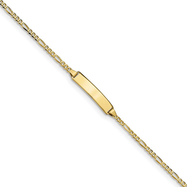 6" 10k Yellow Gold Figaro Link ID Bracelet 10FIG060ID-6