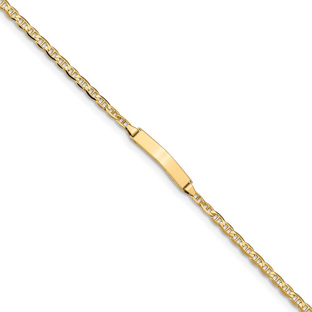 7" 14k Yellow Gold Anchor Link ID Bracelet LID68-7