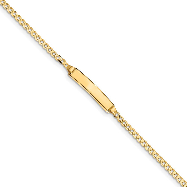 7" 14k Yellow Gold Curb Link ID Bracelet CUR070ID-7