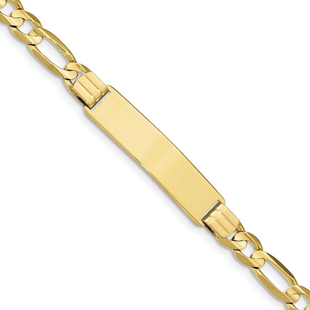 8" 10k Yellow Gold Figaro Link ID Bracelet 10FIG200ID-8