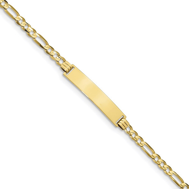 8" 10k Yellow Gold Figaro Link ID Bracelet 10LID75-8