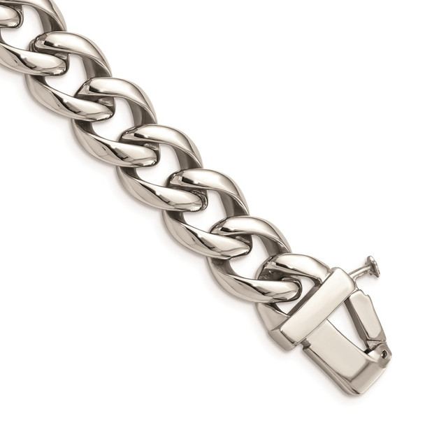 8.5" Stainless Steel Polished w/ID Plate Bracelet