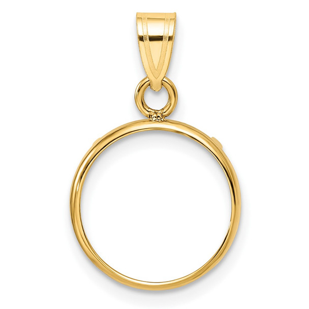 10k Yellow Gold Polished 13.0mm Prong Coin Bezel Pendant