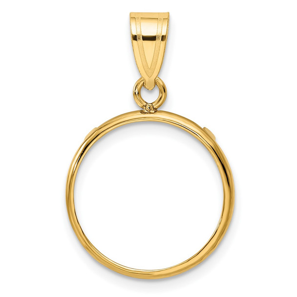 10k Yellow Gold Polished 16.5mm Prong Coin Bezel Pendant