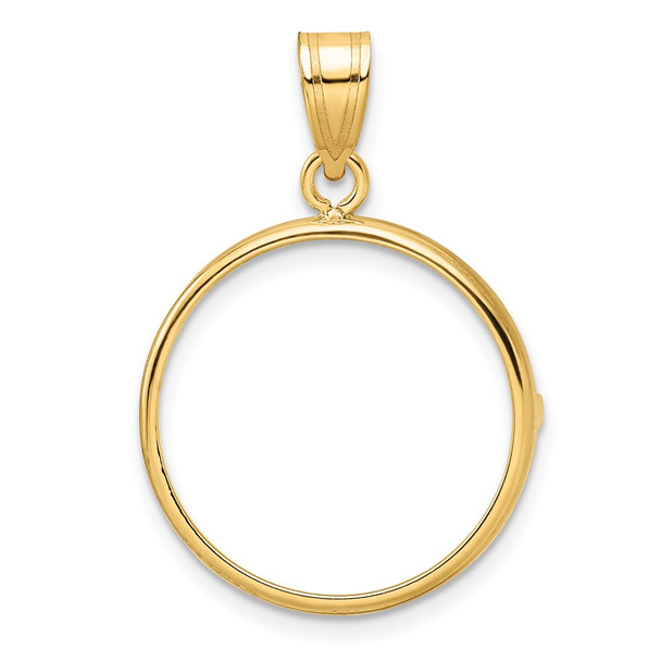 10k Yellow Gold Polished 19.5mm Prong Coin Bezel Pendant