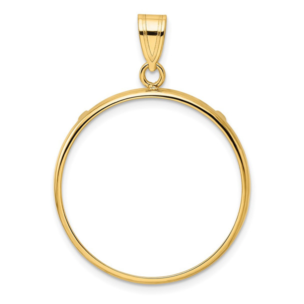 10k Yellow Gold Polished 25.0mm Prong Coin Bezel Pendant