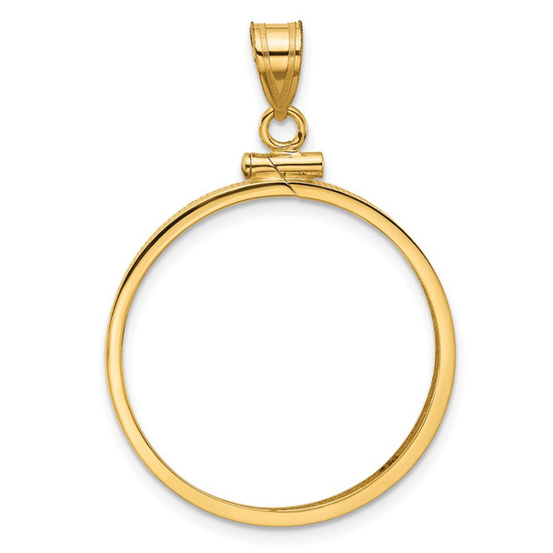 10k Yellow Gold Polished 25.0mm x 2.35mm Screw Top Coin Bezel Pendant