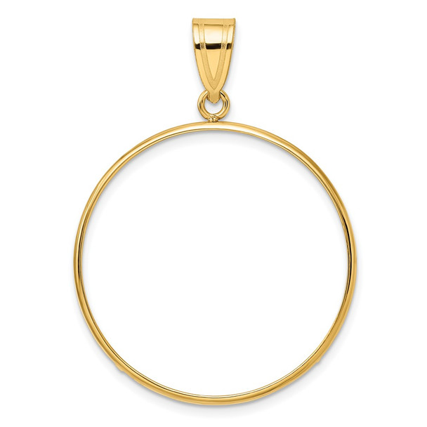 10k Yellow Gold Polished 30.0mm Prong Coin Bezel Pendant