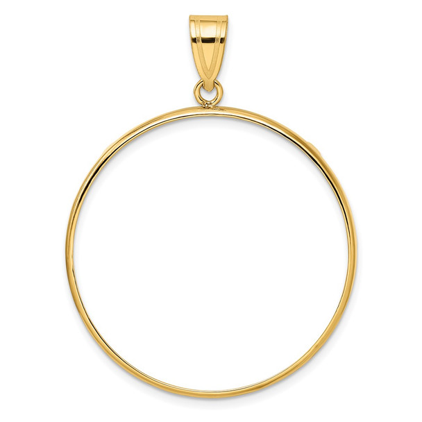 10k Yellow Gold Polished 34.2mm Prong Coin Bezel Pendant