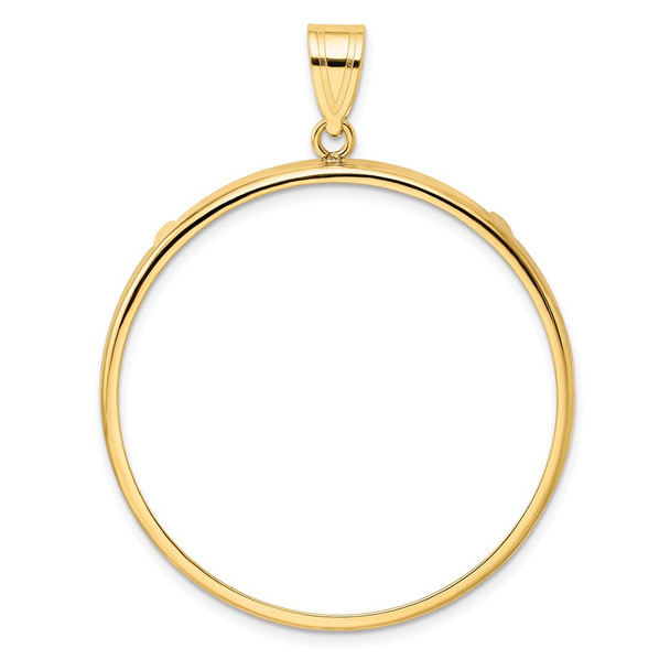 10k Yellow Gold Polished 37.0mm Prong Coin Bezel Pendant