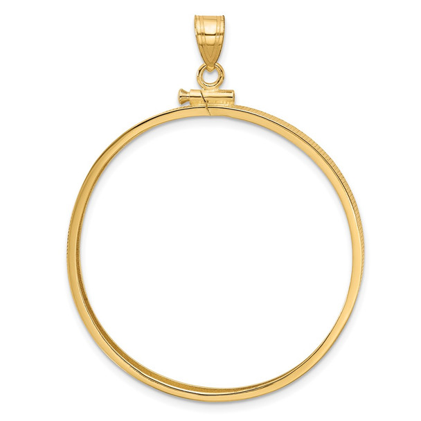 10k Yellow Gold Polished 37.0mm x 2.85mm Screw Top Coin Bezel Pendant