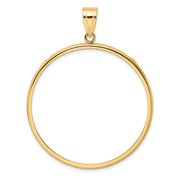 10k Yellow Gold Polished 38.1mm Prong Coin Bezel Pendant