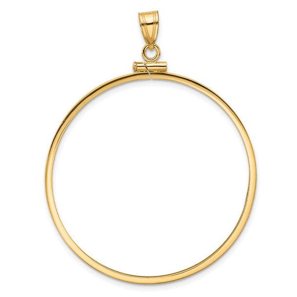 10k Yellow Gold Polished 39.5mm x 1.1mm Screw Top Coin Bezel Pendant
