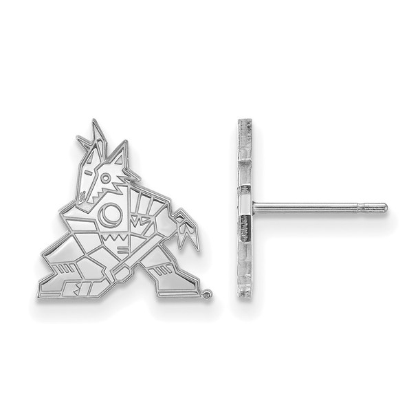 10k White Gold NHL LogoArt Arizona Coyotes Small Post Earrings