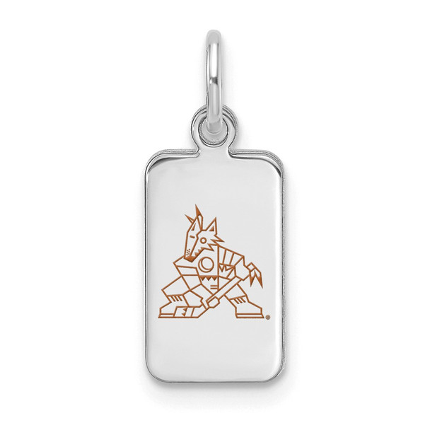 Sterling Silver Rhodium-plated NHL LogoArt Arizona Coyotes Enamel Tag Pendant