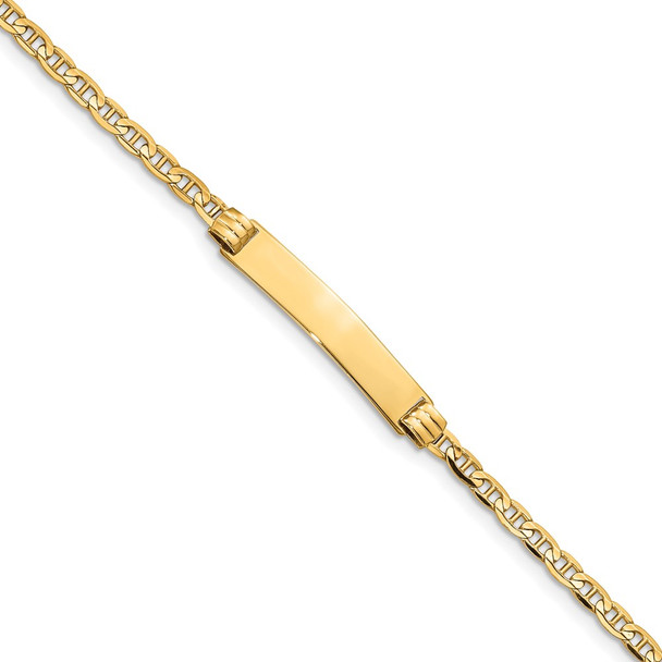 6" 14k Yellow Gold Anchor Link Child ID Bracelet