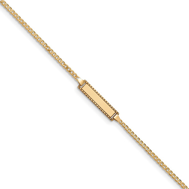 6" 14k Yellow Gold Engravable Curb Link Baby/Child ID Bracelet