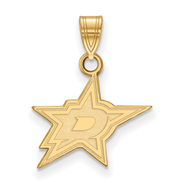 10k Gold NHL LogoArt Dallas Stars Small Pendant