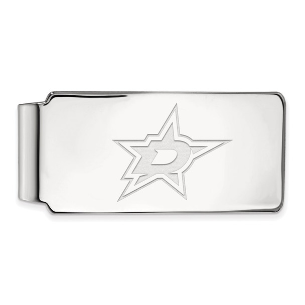 Sterling Silver Rhodium-plated NHL LogoArt Dallas Stars Money Clip