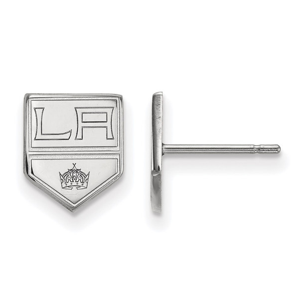 10k White Gold NHL LogoArt Los Angeles Kings Extra Small Post Earrings