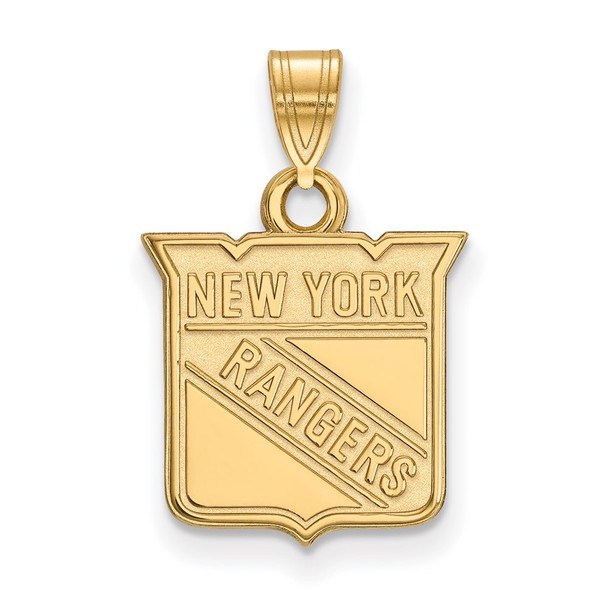 10k Gold NHL LogoArt New York Rangers Small Pendant