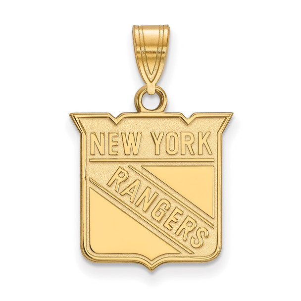 14k Gold NHL LogoArt New York Rangers Medium Pendant