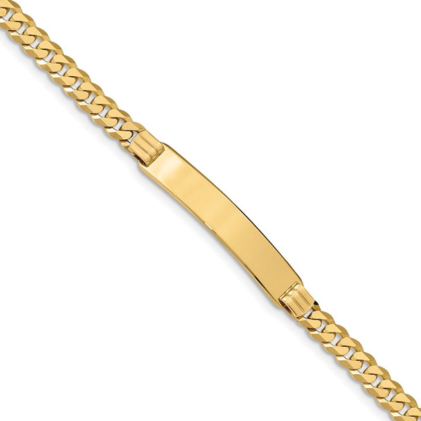 7" 14k Yellow Gold Curb Link ID Bracelet LID64-7