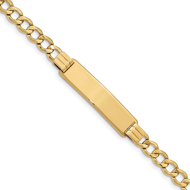 7" 14k Yellow Gold Semi-solid Curb Link ID Bracelet