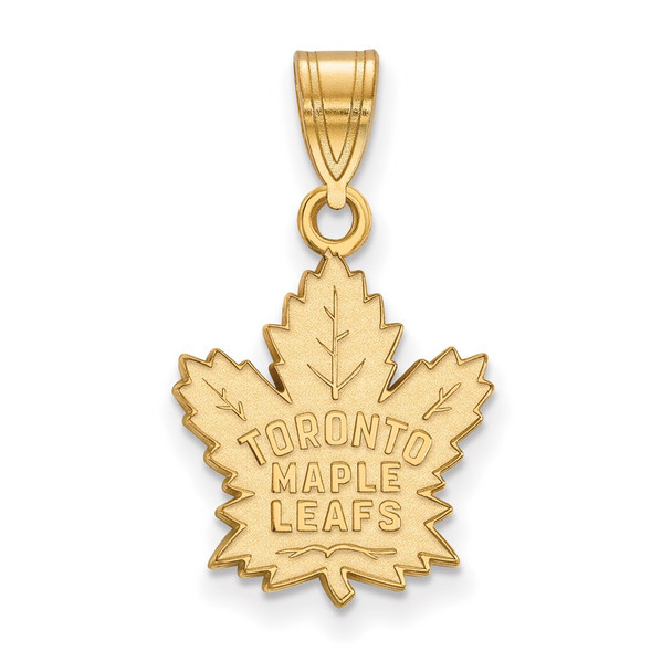 Sterling Silver Gold-plated NHL LogoArt Toronto Maple Leafs Medium Pendant