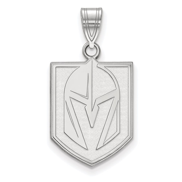 Sterling Silver Rhodium-plated NHL LogoArt NHL Vegas Golden Knights Large Pendant