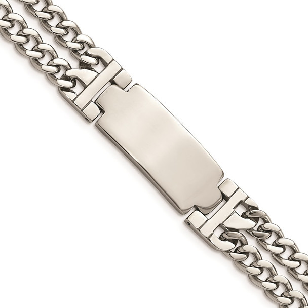 7.75"+0.5" Stainless Steel Polished Adjustable ID Bracelet