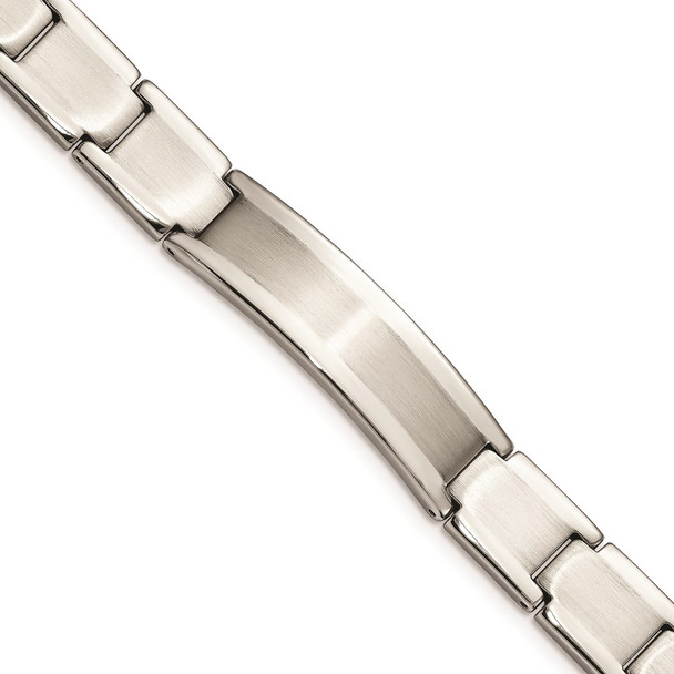 9" Stainless Steel Polished and Brushed ID Bracelet