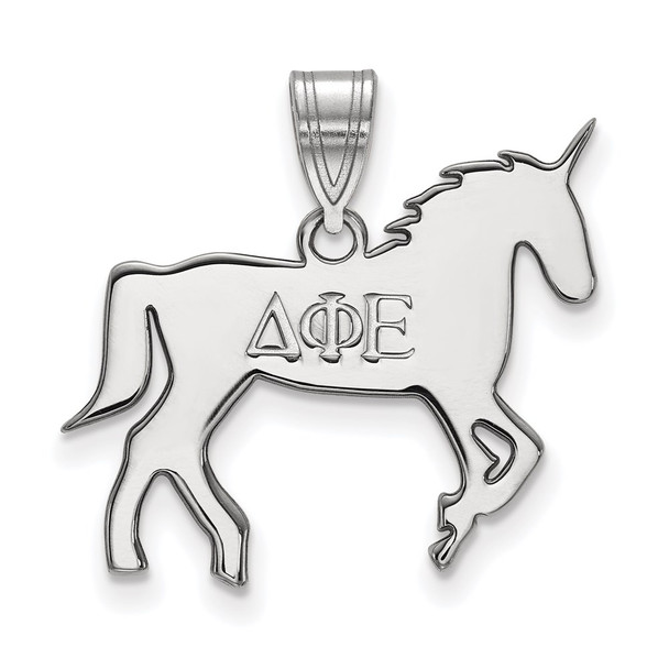 Sterling Silver Rhodium-plated LogoArt Delta Phi Epsilon Sorority Symbol Medium Pendant