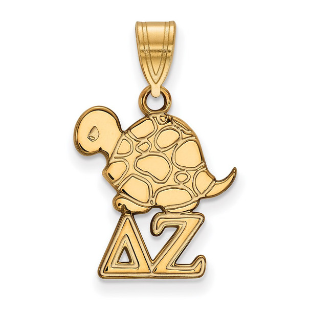 Sterling Silver Gold-plated LogoArt Delta Zeta Sorority Symbol Small Pendant