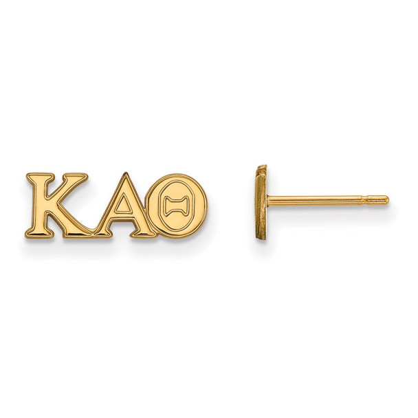 Sterling Silver Gold-plated LogoArt Kappa Alpha Theta Sorority Greek Letters Extra Small Post Earrings