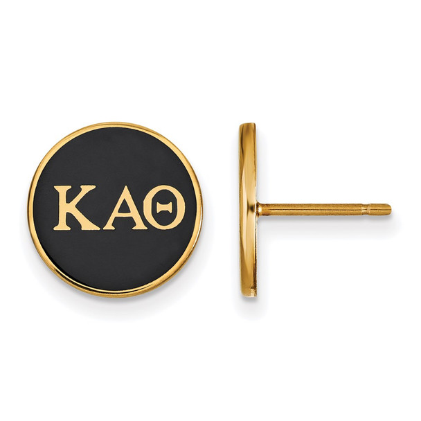 Sterling Silver Gold-plated LogoArt Kappa Alpha Theta Sorority Greek Letters Color Enamel Post Earrings