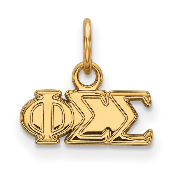 Sterling Silver Gold-plated LogoArt Phi Sigma Sigma Sorority Greek Letters Extra Small Pendant