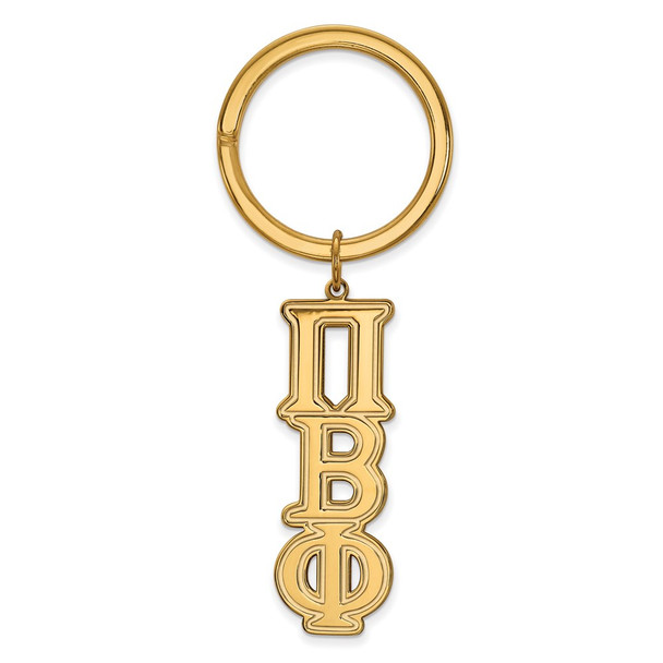 Sterling Silver Gold-plated LogoArt Pi Beta Phi Sorority Greek Letters Key Ring