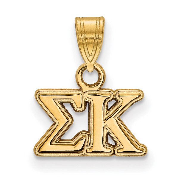 Sterling Silver Gold-plated LogoArt Sigma Kappa Sorority Greek Letters Small Pendant