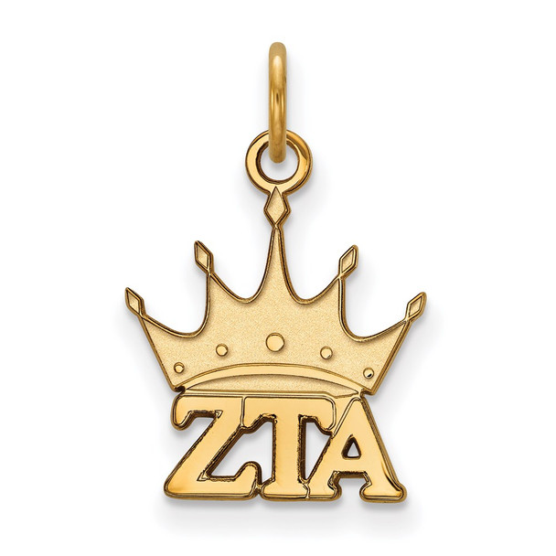 Sterling Silver Gold-plated LogoArt Zeta Tau Alpha Sorority Symbol Extra Small Pendant