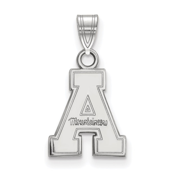 14k White Gold LogoArt Appalachian State University Small Pendant