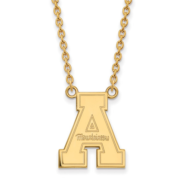 10k Gold LogoArt Appalachian State University Large Pendant 18 inch Necklace