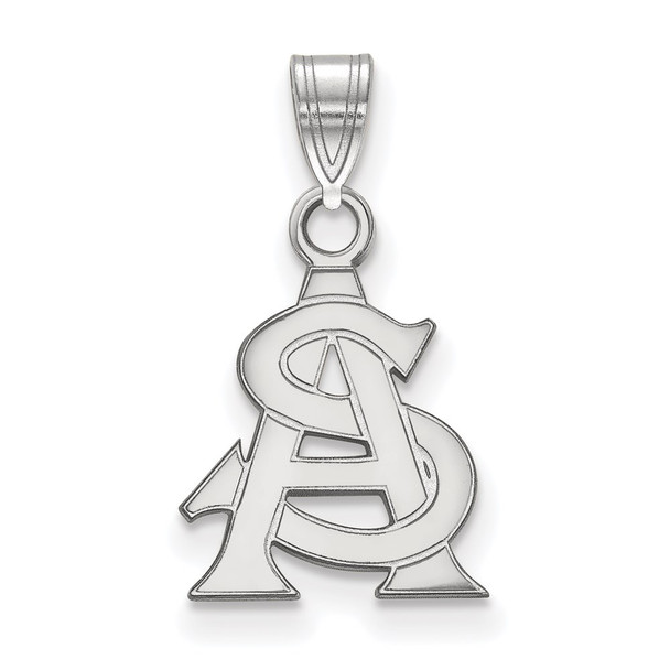 10k White Gold LogoArt Arizona State University A-S Small Pendant