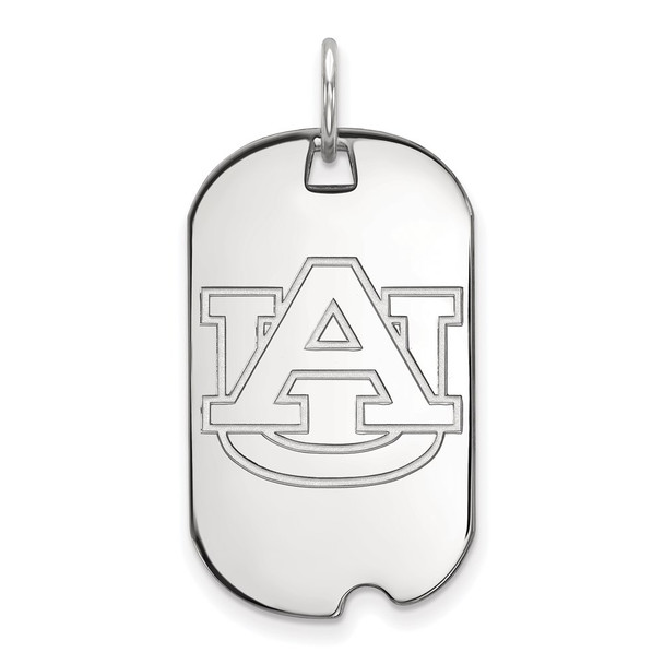 14k White Gold LogoArt Auburn University Small Dog Tag Pendant